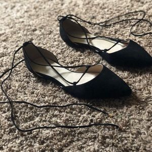 RAYE flats with leg ties
